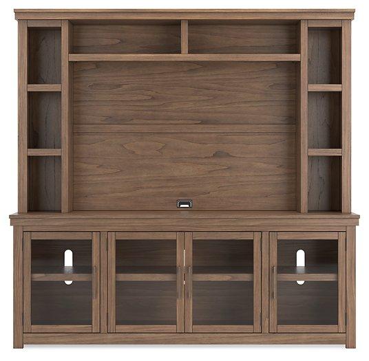 Boardernest Brown 85" TV Stand with Hutch