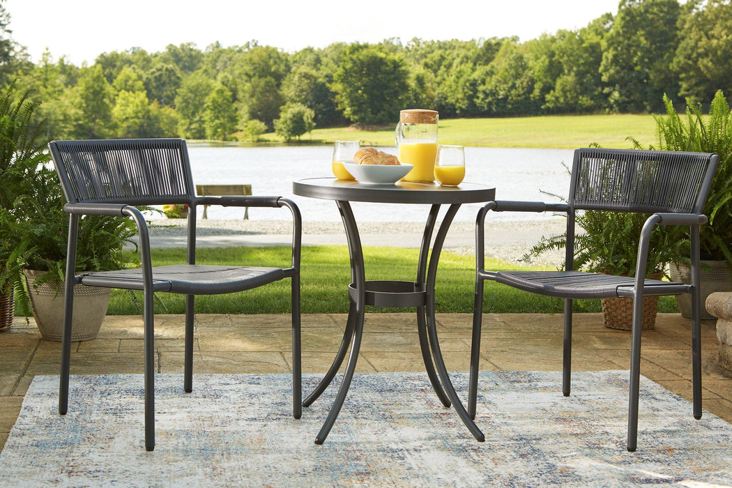 Crystal Breeze Gray 3-Piece Table and Chair Set