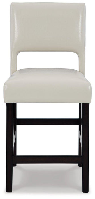 Leektree Ivory/Brown Counter Height Bar Stool