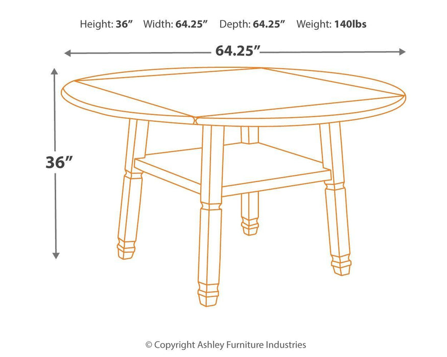Bolanburg - Round Drop Leaf Counter Table