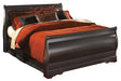 Huey Vineyard Black Queen Sleigh Bed with Dresser, Mirror and Chest of Drawers - One Stop Furniture