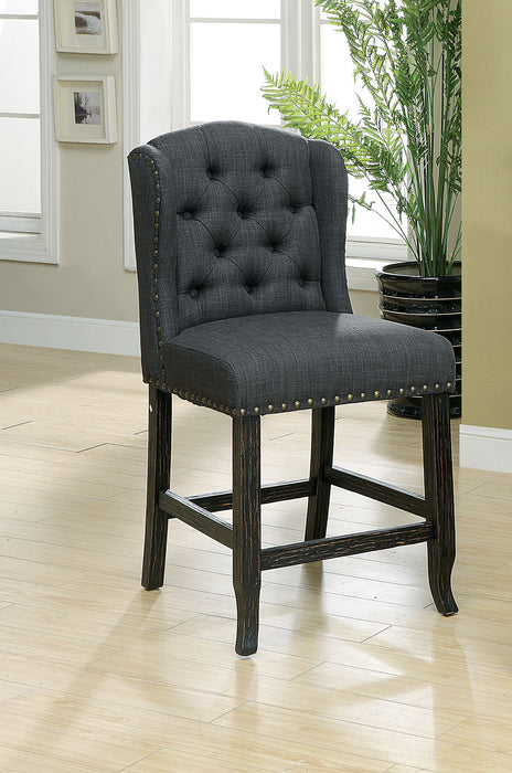 SANIA Antique Black Counter Ht. Wingback Chair (2/CTN)