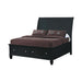 Sandy Beach Black King Sleigh Bed With Footboard Storage - One Stop Furniture