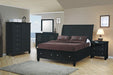 Sandy Beach Black Queen Sleigh Bed With Footboard Storage - One Stop Furniture
