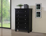 Sandy Beach Black Five Drawer Chest - One Stop Furniture
