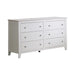 Selena Contemporary White Six Drawer Dresser - One Stop Furniture