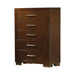 Jessica Cappuccino Five Drawer Chest - One Stop Furniture