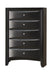 Briana Black Five Drawer Chest - One Stop Furniture