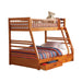 Ashton Honey Twin over Full Bunk Bed - One Stop Furniture