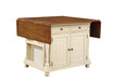 Slater Country Cherry and White Kitchen Island - One Stop Furniture