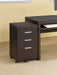 Skylar Contemporary Cappuccino Three Drawer Mobile File Cabinet - One Stop Furniture