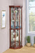 Traditional Medium Brown Curio Cabinet - One Stop Furniture