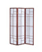 Transitional Brown Red Three Panel Screen - One Stop Furniture