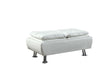 Dilleston Contemporary White Ottoman - One Stop Furniture