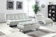 Dilleston Contemporary White Chaise - One Stop Furniture