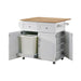 Transitional Natural Brown and White Kitchen Cart - One Stop Furniture