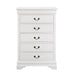 Louis Philippe White Five Drawer Chest - One Stop Furniture