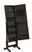 Transitional Cappuccino Cheval Mirror and Jewelry Armoire - One Stop Furniture