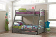 Ashton Grey Twin over Full Bunk Bed - One Stop Furniture