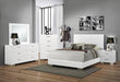 Felicity Contemporary Glossy White Eastern King Bed - One Stop Furniture