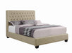 Chloe Transitional Oatmeal Upholstered Full Bed - One Stop Furniture