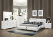 Felicity Contemporary White Upholstered Eastern King Bed - One Stop Furniture