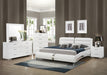 Felicity Contemporary White Upholstered Queen Bed - One Stop Furniture