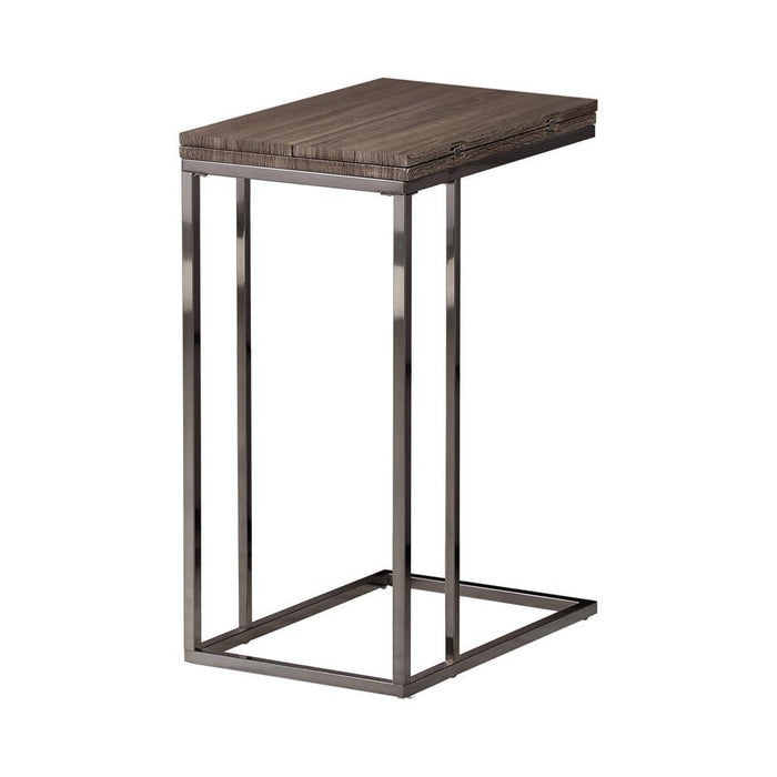 Transitional Black Nickel Snack Table