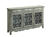Traditional Antique Green Three Door Cabinet - One Stop Furniture