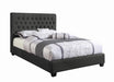 Chloe Transitional Charcoal Upholstered Full Bed - One Stop Furniture