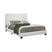 Mauve Upholstered Platform White Full Bed - One Stop Furniture