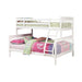 Chapman Transitional White Twin over Full Bunk Bed - One Stop Furniture