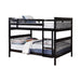 Chapman Traditional Black Full over Full Bunk Bed - One Stop Furniture