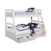 Ashton White Twin over Full Bunk Bed - One Stop Furniture