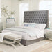 Camille Grey Upholstered King Bed - One Stop Furniture