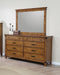 Brenner Rustic Honey Mirror - One Stop Furniture