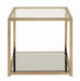 Calantha Modern Chocolate Chrome End Table - One Stop Furniture