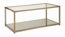 Calantha Modern Chocolate Chrome Coffee Table - One Stop Furniture