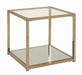 Calantha Modern Chocolate Chrome End Table - One Stop Furniture