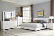 Felicity Contemporary Glossy White Lighted Eastern King Bed - One Stop Furniture