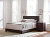 Dorian Brown Faux Leather Upholstered Queen Bed - One Stop Furniture