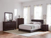 Dorian Brown Faux Leather Upholstered King Bed - One Stop Furniture