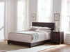 Dorian Brown Faux Leather Upholstered California King Bed - One Stop Furniture