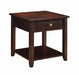 Transitional Walnut One Drawer End Table - One Stop Furniture