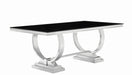 Antoine Hollywood Glam Silver Dining Table - One Stop Furniture