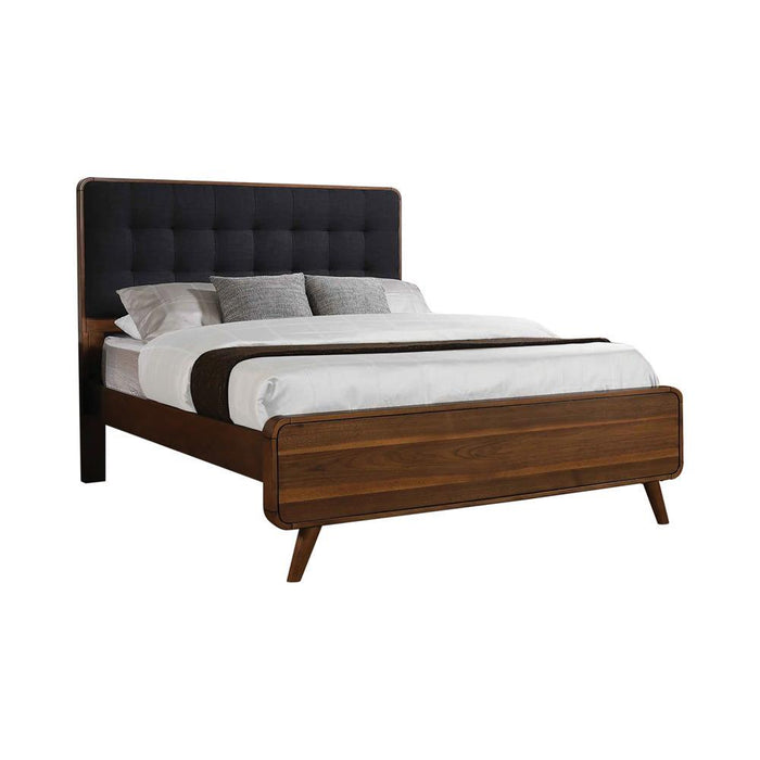 Robyn Mid Century Modern Dark Walnut Queen Bed