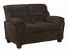 Clementine Casual Brown Loveseat - One Stop Furniture