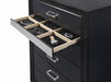 Miranda Transitional Black Five Drawer Chest - One Stop Furniture