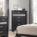 Miranda Transitional Black Five Drawer Chest - One Stop Furniture