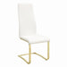 Chanel Modern White and Rustic Brass Side Chair - One Stop Furniture